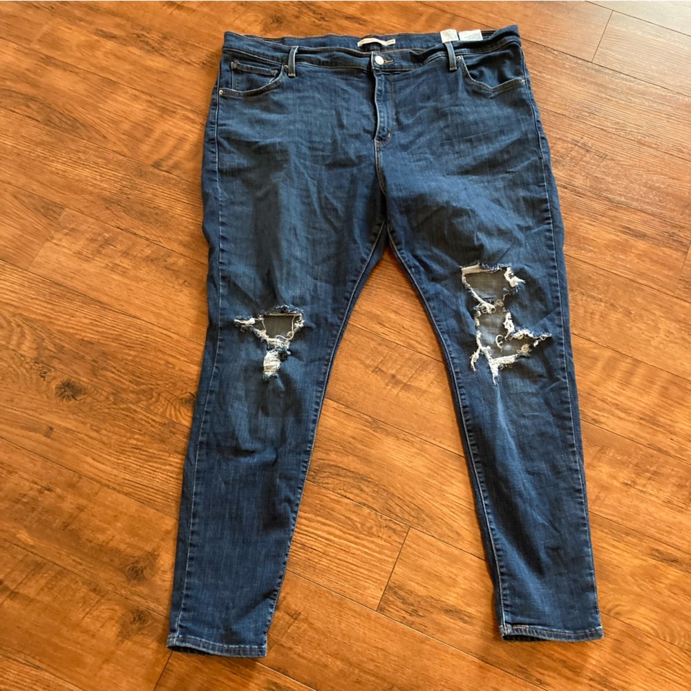 Levi’s High Rise Skinny Distressed Jeans Denim Women’s Plus Size 22W Pants
